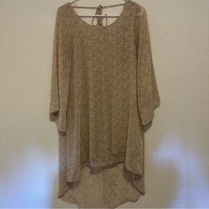 Floral Beige Flowy Dress